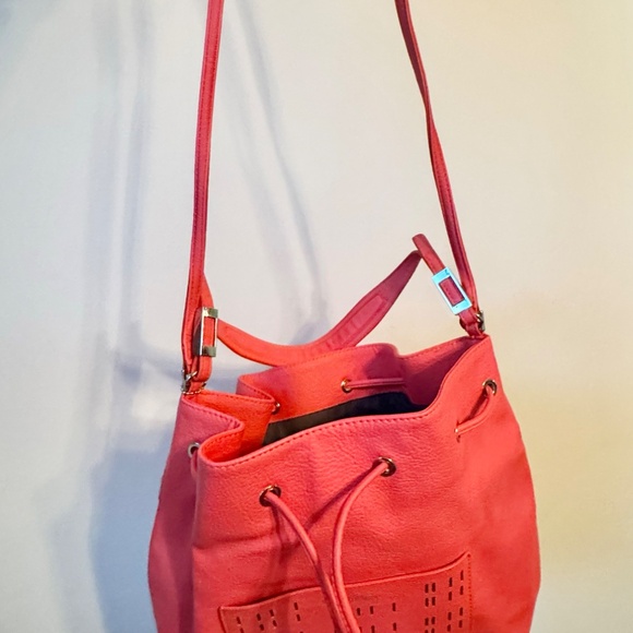 Calvin Klein Orange-Red Bucket Bag - Picture 2 of 6